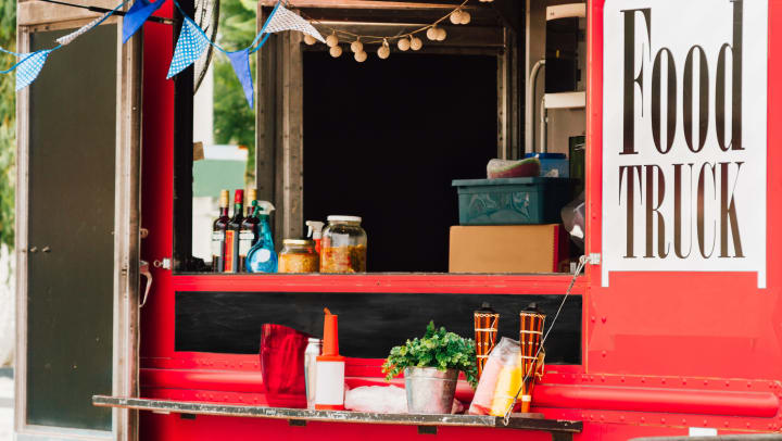 The order window of a Keller food truck.