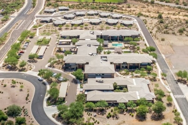Aerial view of new expansion at Merrill Gardens at Anthem in Anthem, Arizona. 