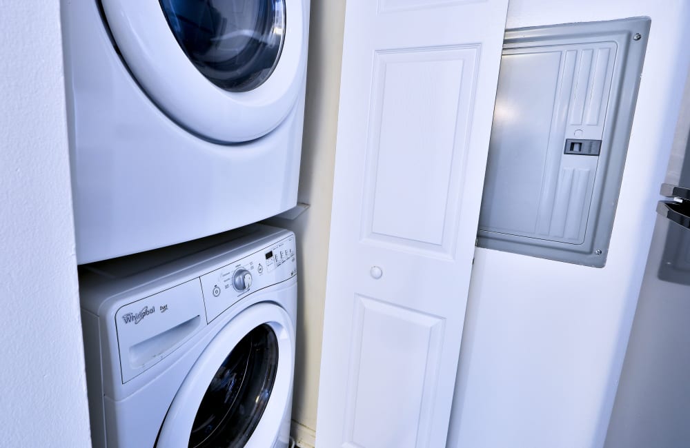 Washer and dryer at Tamarron Apartment Homes in Olney, Maryland