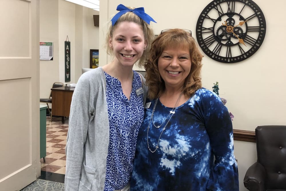 Caretakers smiling at English Meadows Lexington Campus in Lexington, South Carolina