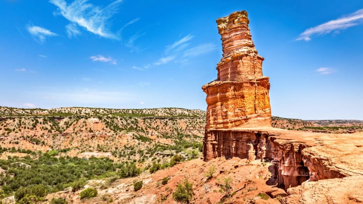 The Lighthouse Rock formation at Palo Duro Canyon State Park, Texas