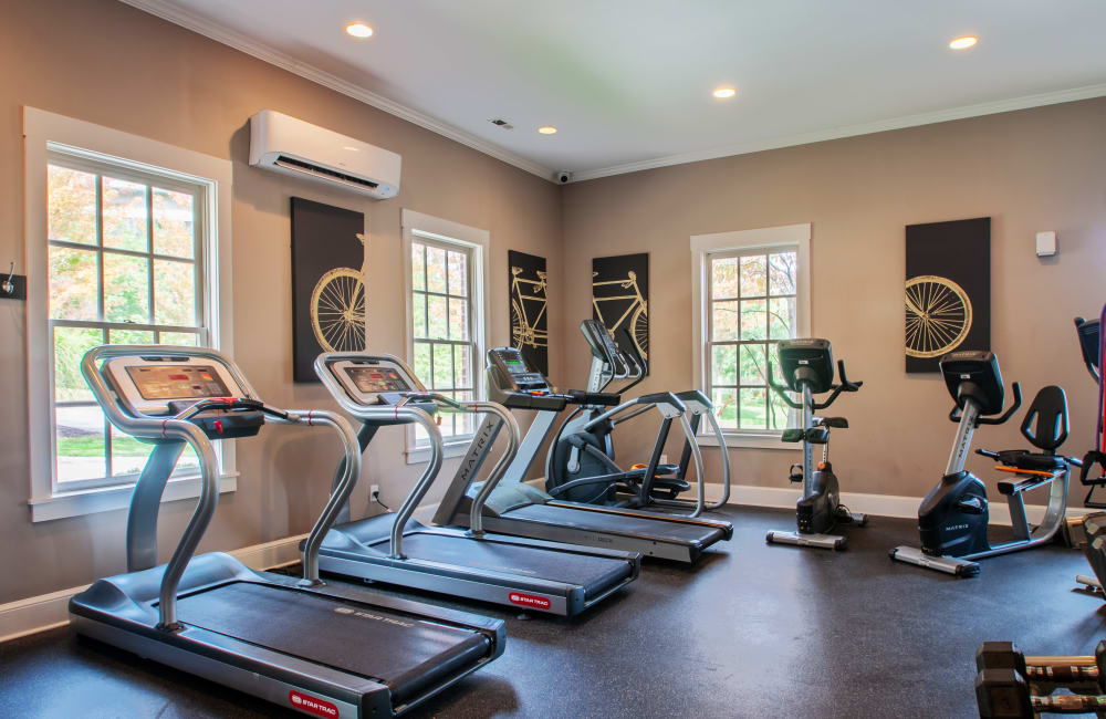 Fitness center at Christopher Wren Apartments & Townhomes in Wexford, Pennsylvania