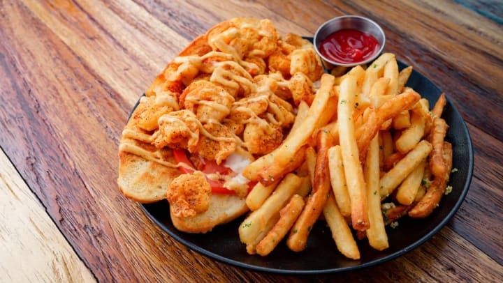 A fried shrimp po