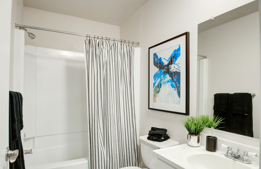 Bathroom in model apartment at The Preserve at Milltown in Downingtown, Pennsylvania