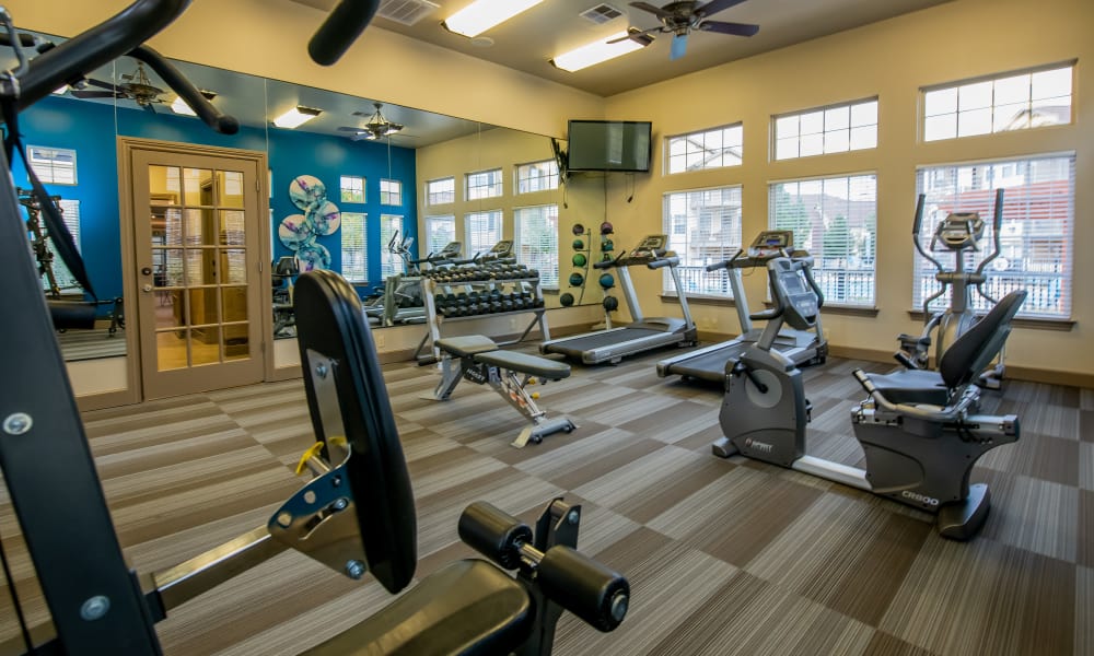 Fitness center at Tuscany Place in Lubbock, Texas.