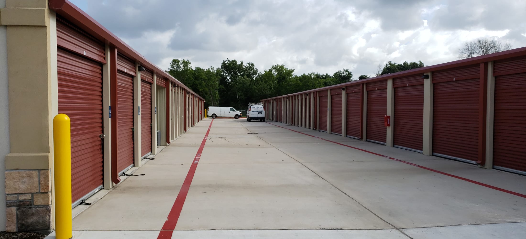 Wide driveway at Storage Authority Walters Rd in Houston, TX