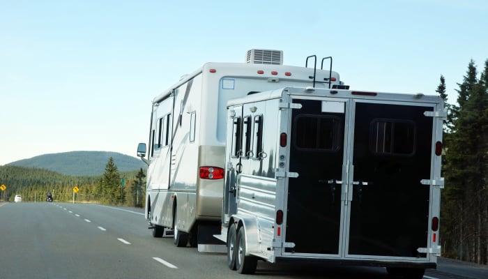 An RV on the road near STOR-N-LOCK Self Storage in Cottonwood Heights, Utah