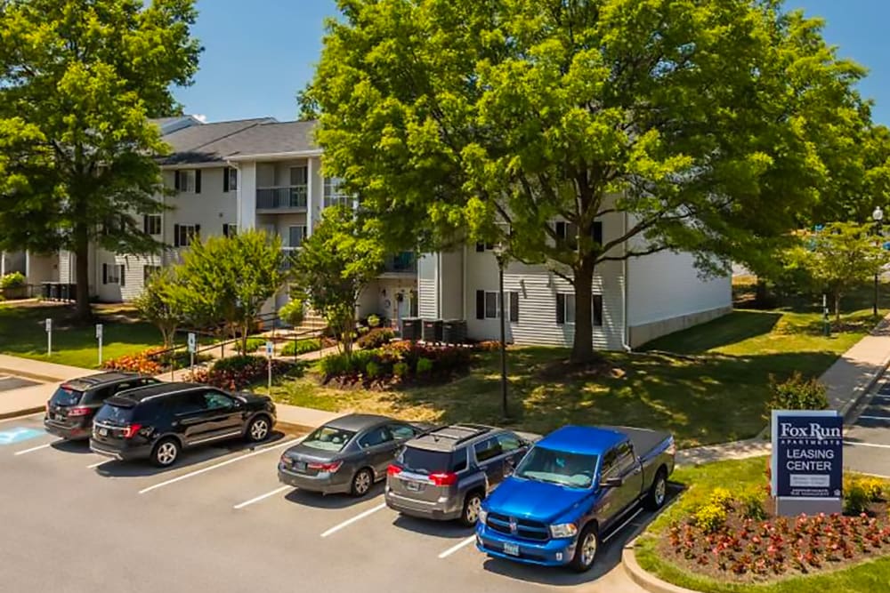 Exterior of Fox Run Apartments in Edgewood, Maryland