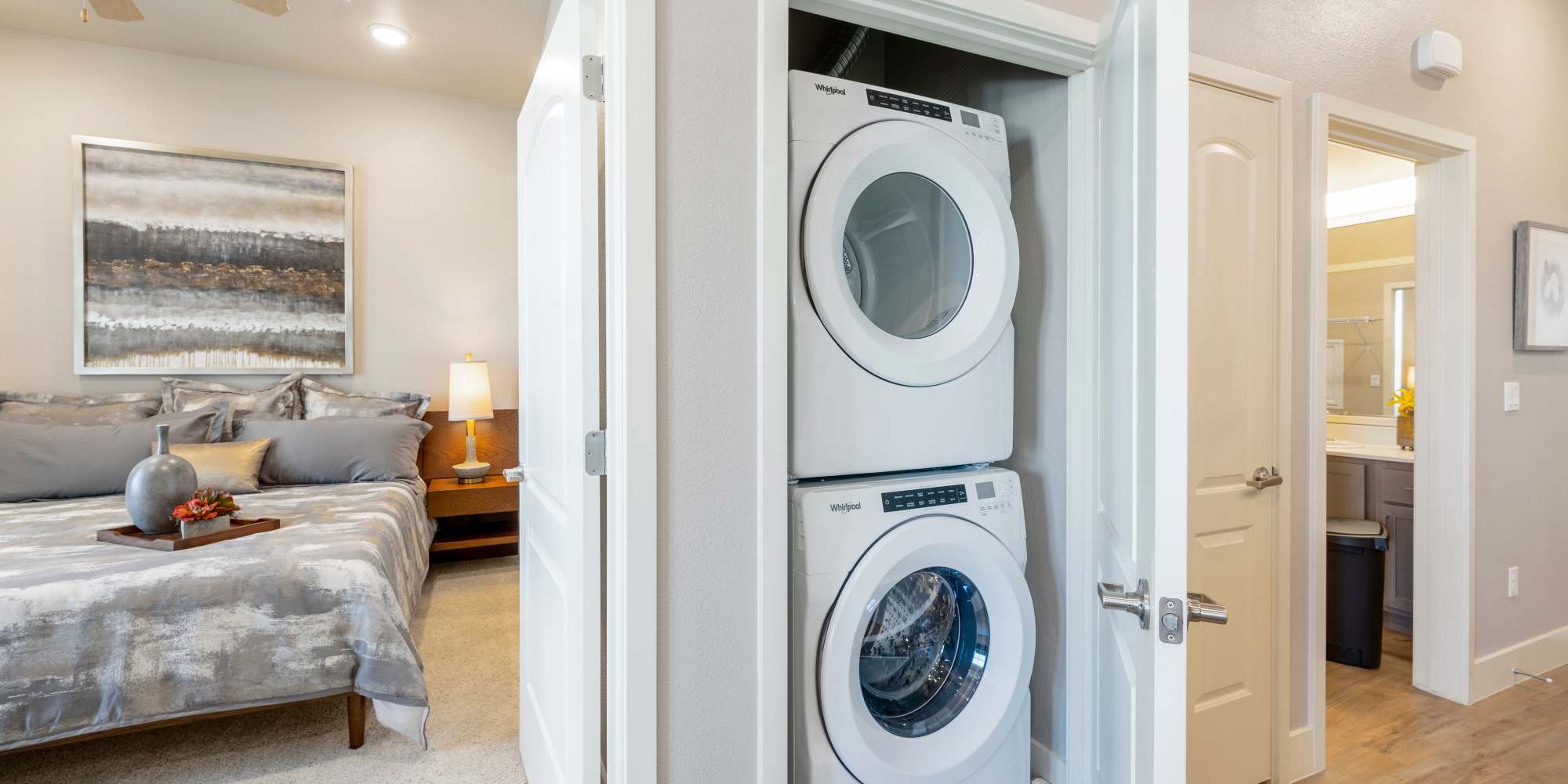 In-home laundry at Alira Apartments in Sacramento, California