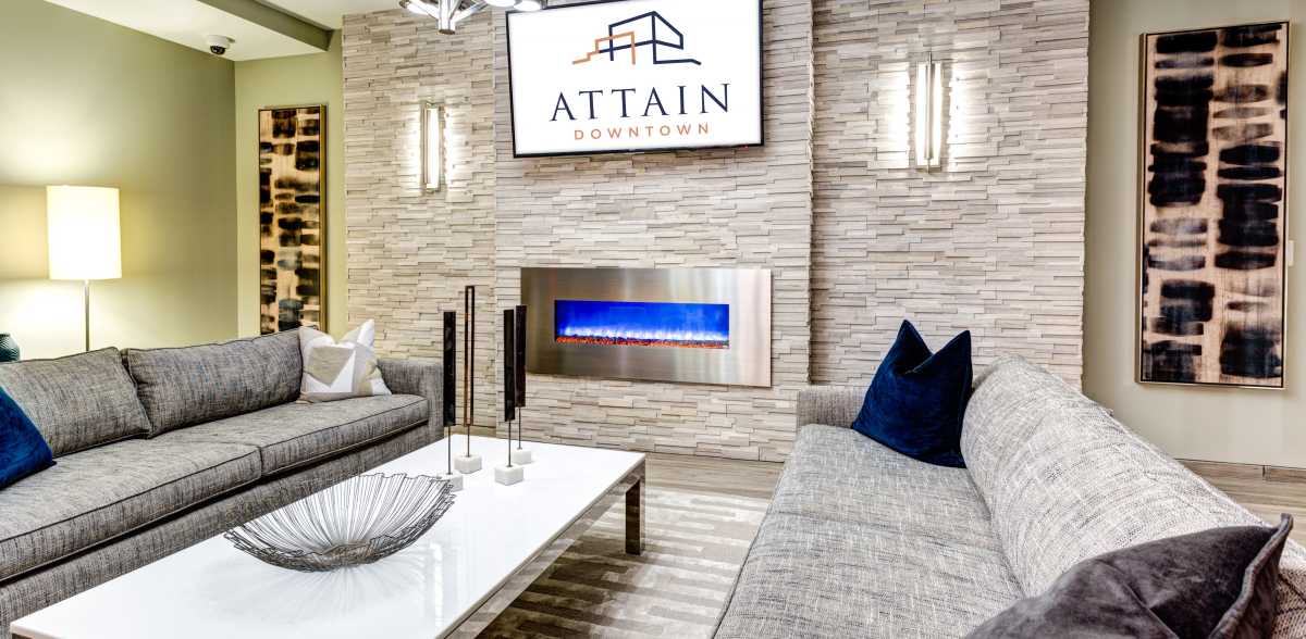 Resident clubhouse atAttain Downtown, Norfolk, Virginia