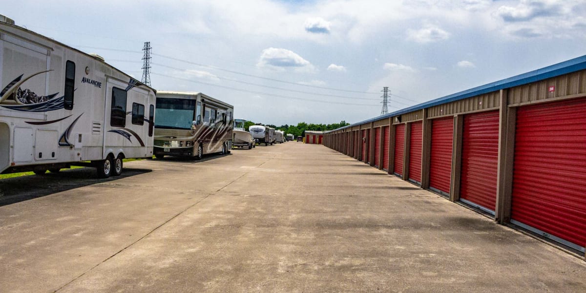 Drive-up storage units at Avid Storage in Inlet Beach, Florida