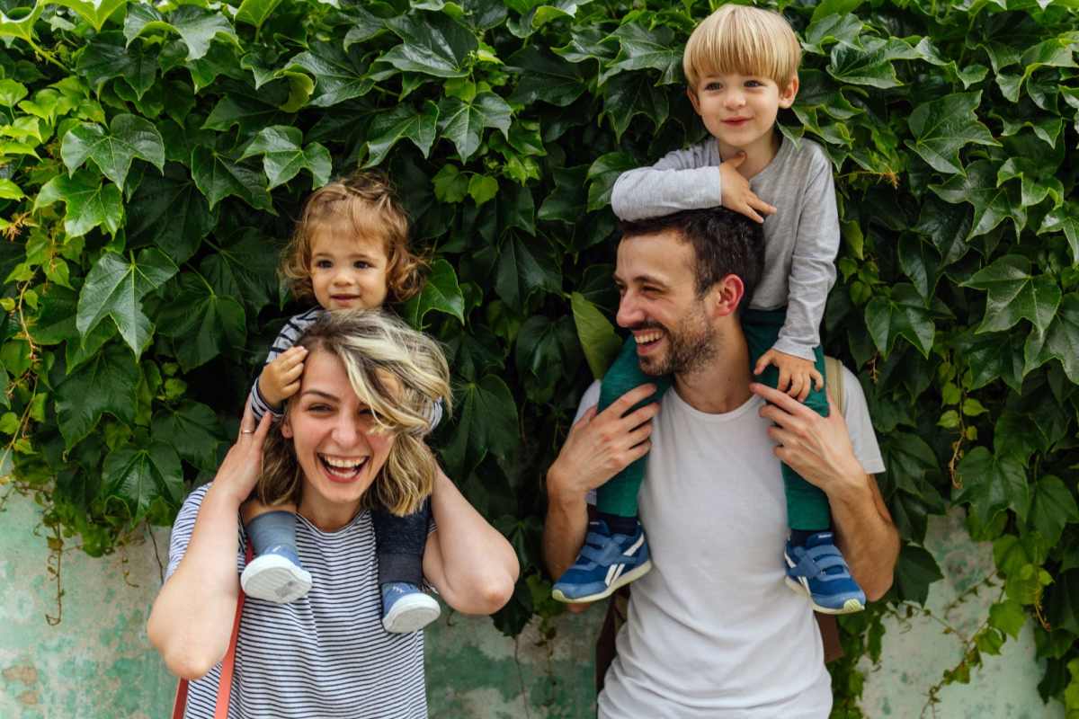 Happy family at Hidden Creek in Crown Point, Indiana