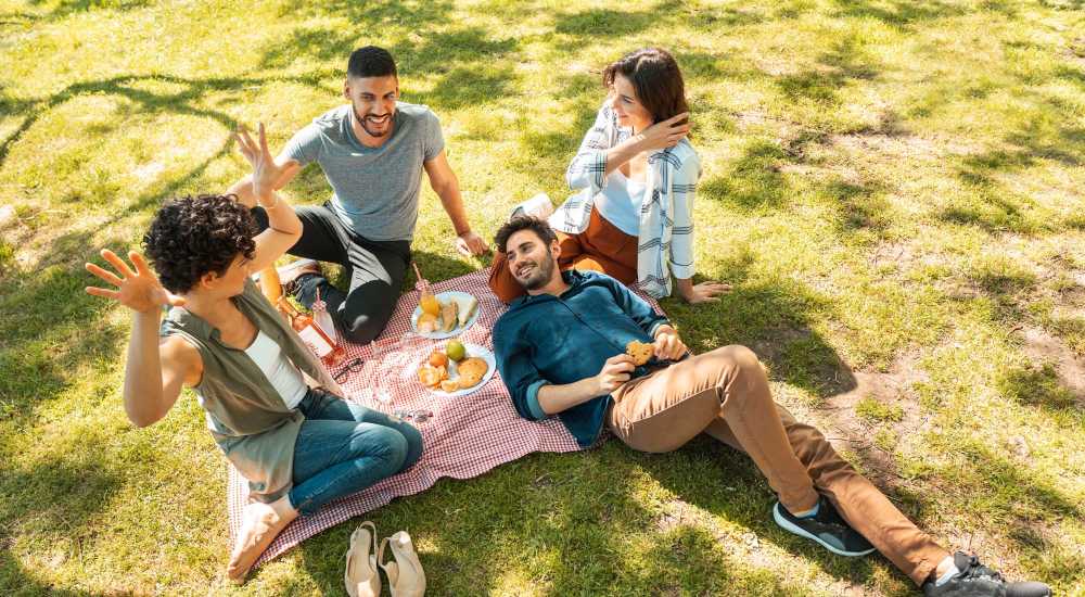 Residents having picnic time at a park near 1000 Mary Apartment Homes in Iowa Park, Texas