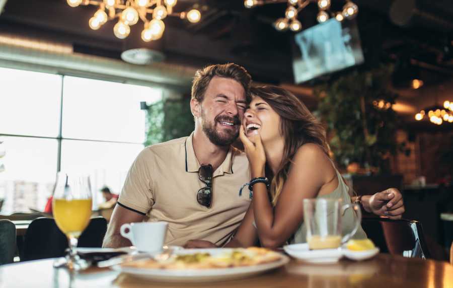 Resident couple out for lunch near The Courtyards Pacific Village in San Diego, California