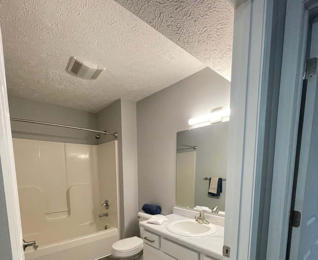 Bathroom area at Westbury Lake Apartments in Lansing, Michigan