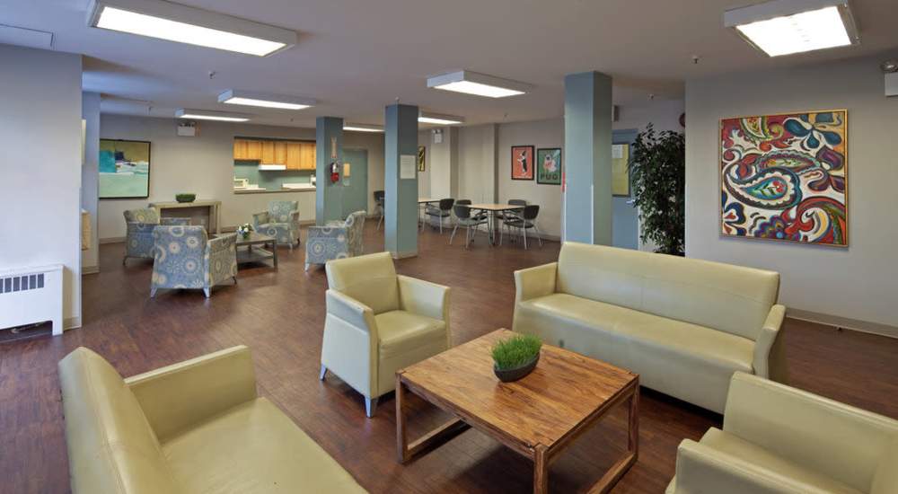 Community clubhouse at The Caroline in New York, New York