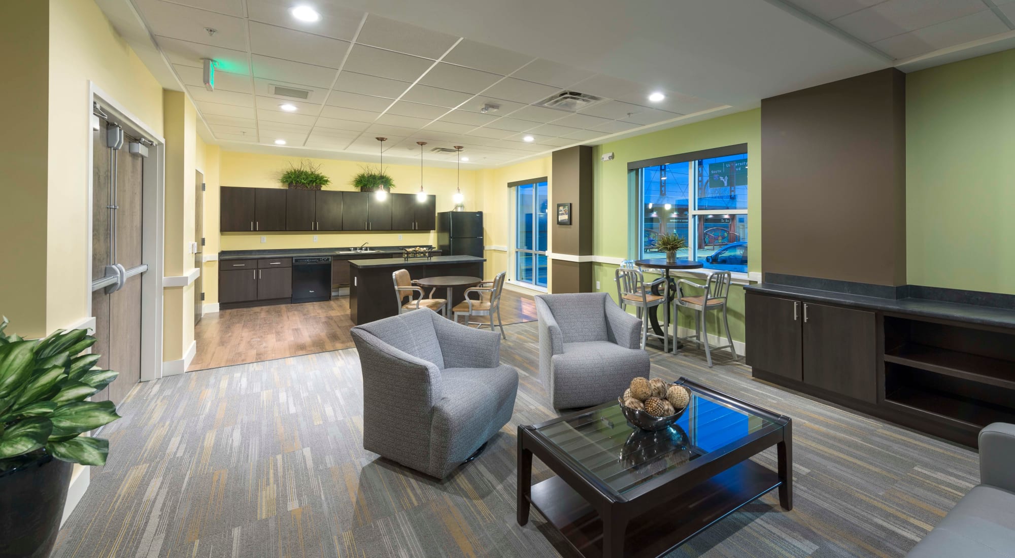 Beautiful interior shot of the building at University Station Apartments in Denver, Colorado