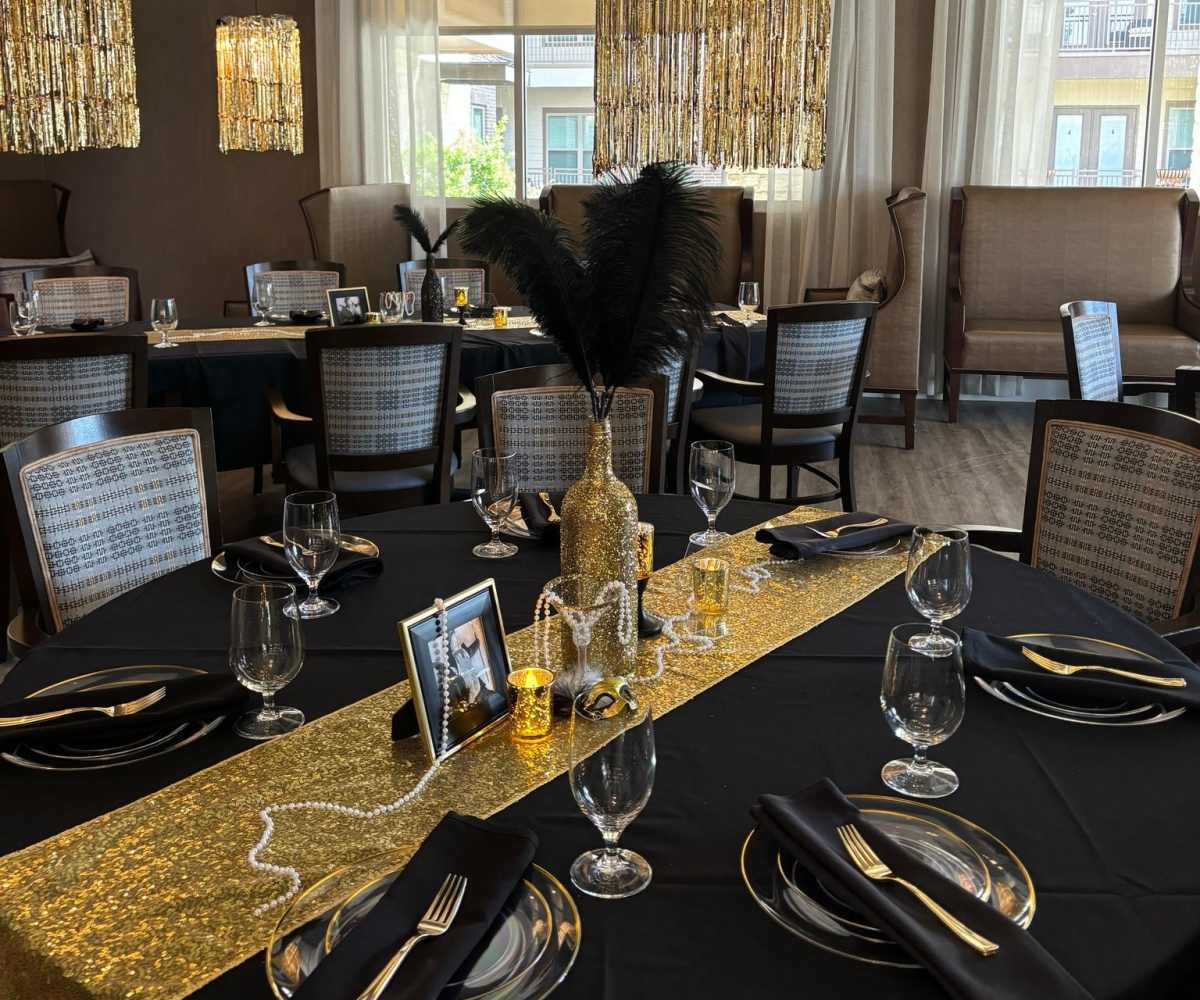A lady having a meal at Watermere at Flower Mound in Flower Mound, Texas