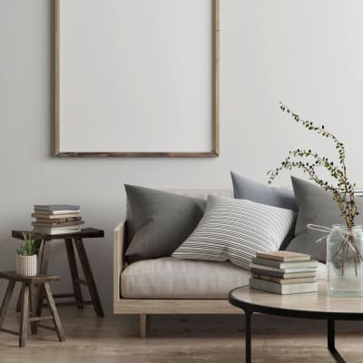 A furnished living room at Town Center in Joint Base Lewis McChord, Washington