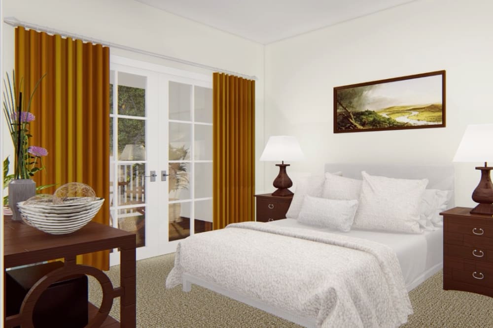 Twin bedroom at Harmony at Harts Run in Glenshaw, Pennsylvania