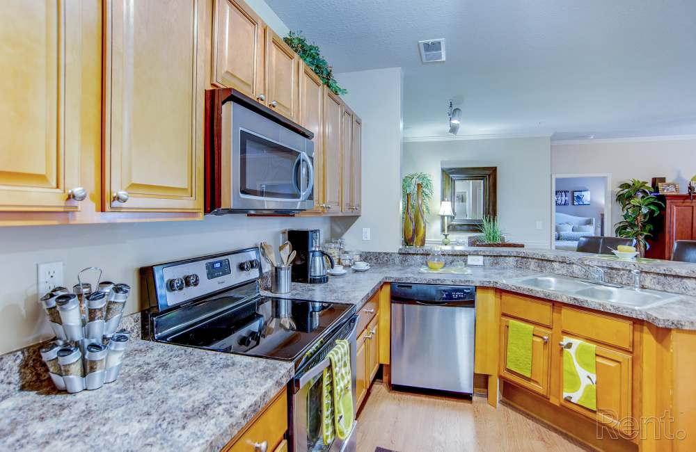 Kitchen at Highland Hills Apartments in Dothan, Alabama