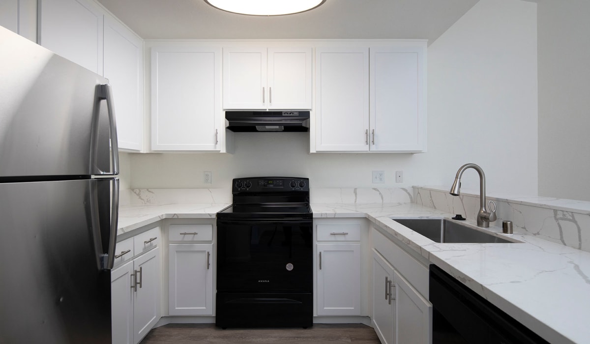 Apartment kitchen at Jackson 23 Apartments in La Mesa, CA