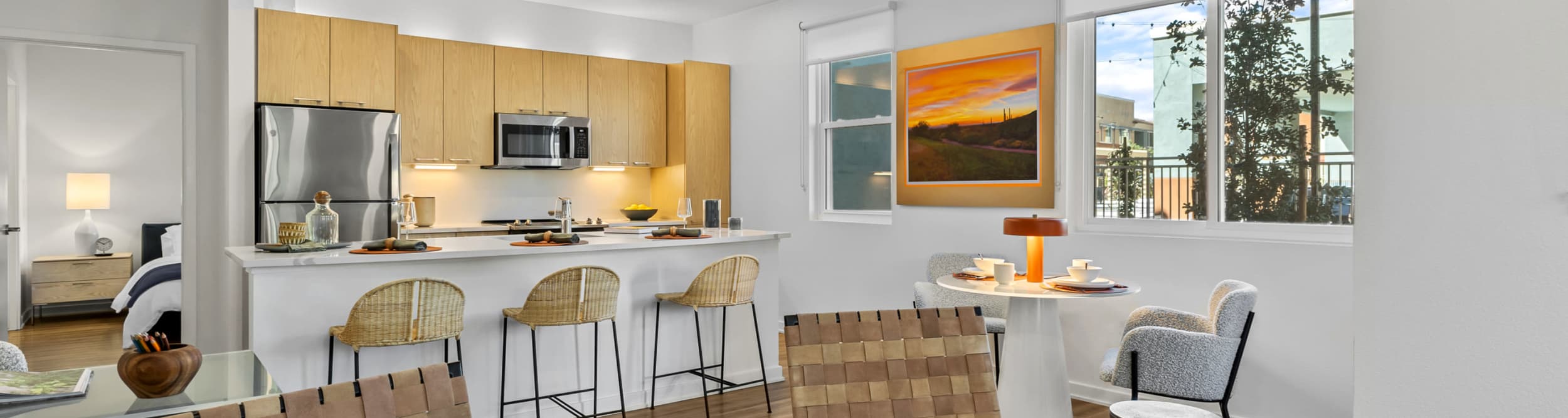 Spacious Modern Kitchen And Dining Area at Sage Luxury Apartment Homes in Phoenix, Arizona