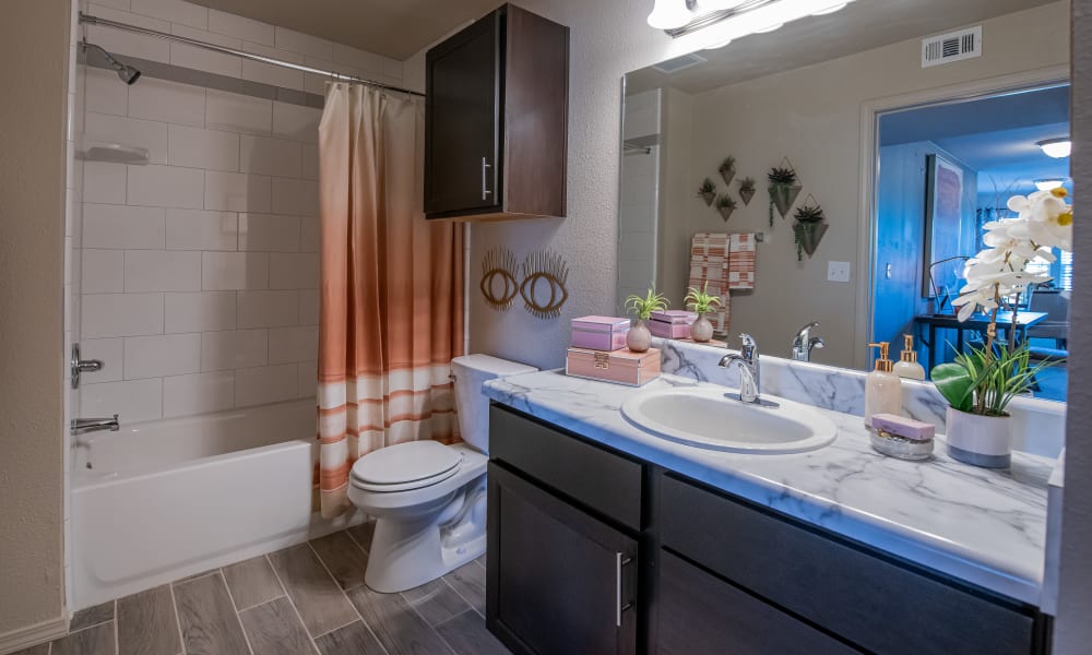 Spacious bathroom at Cottages at Crestview in Wichita, Kansas