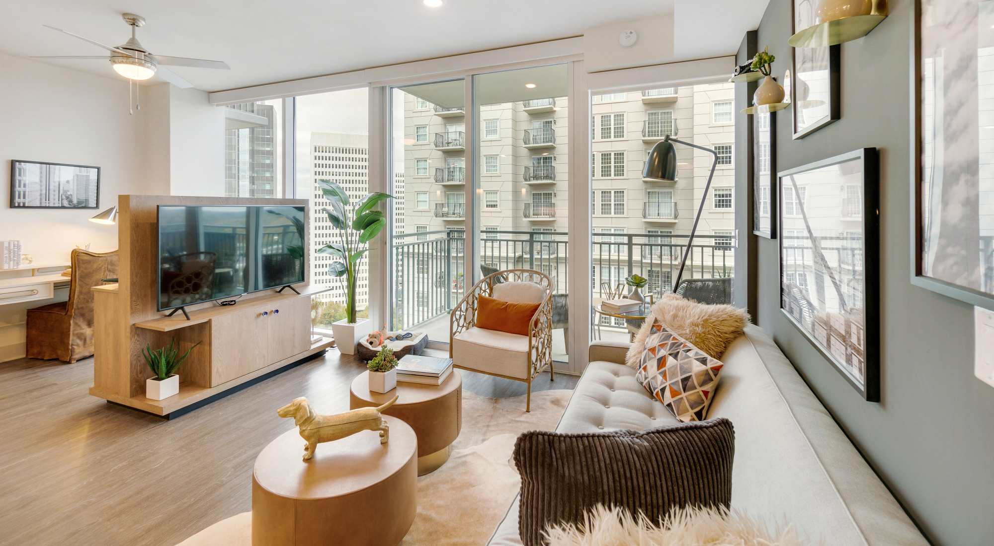 Luxurious living room at Vireo in Atlanta, Georgia
