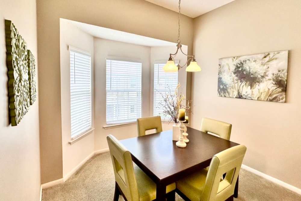 dining room with bay windows at Shoreline Apartments in Virginia Beach Virginia