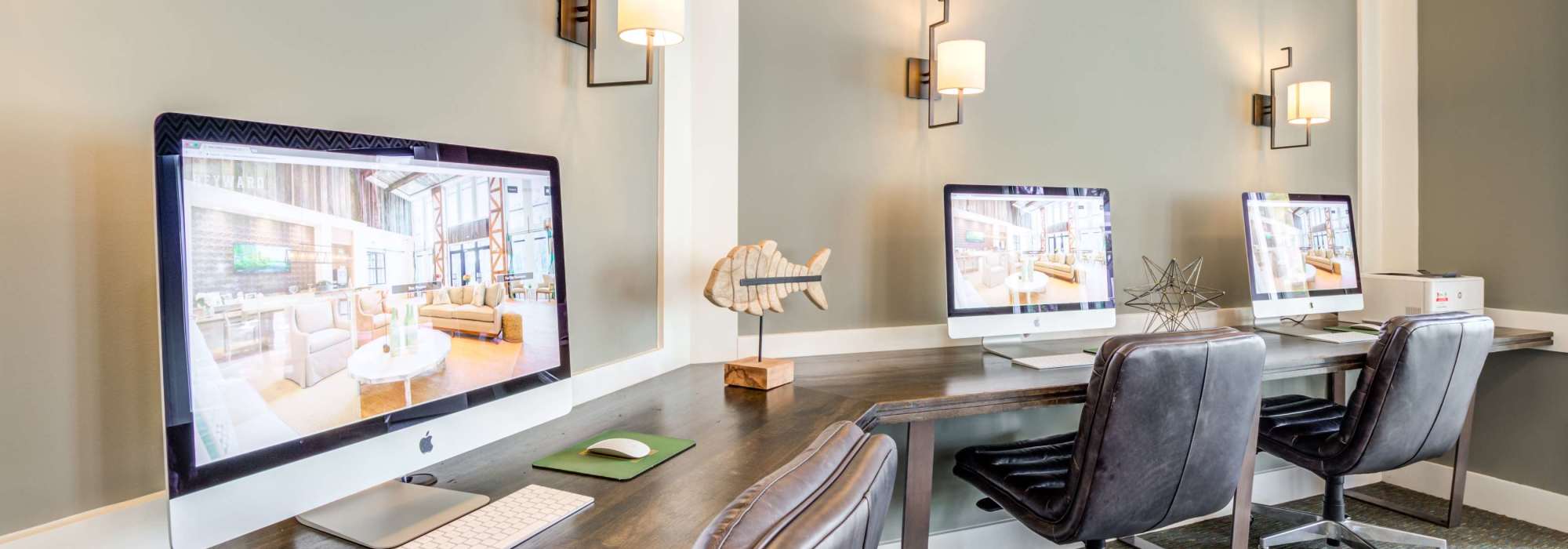 Apple computers in the business center at The Heyward in Charleston, South Carolina