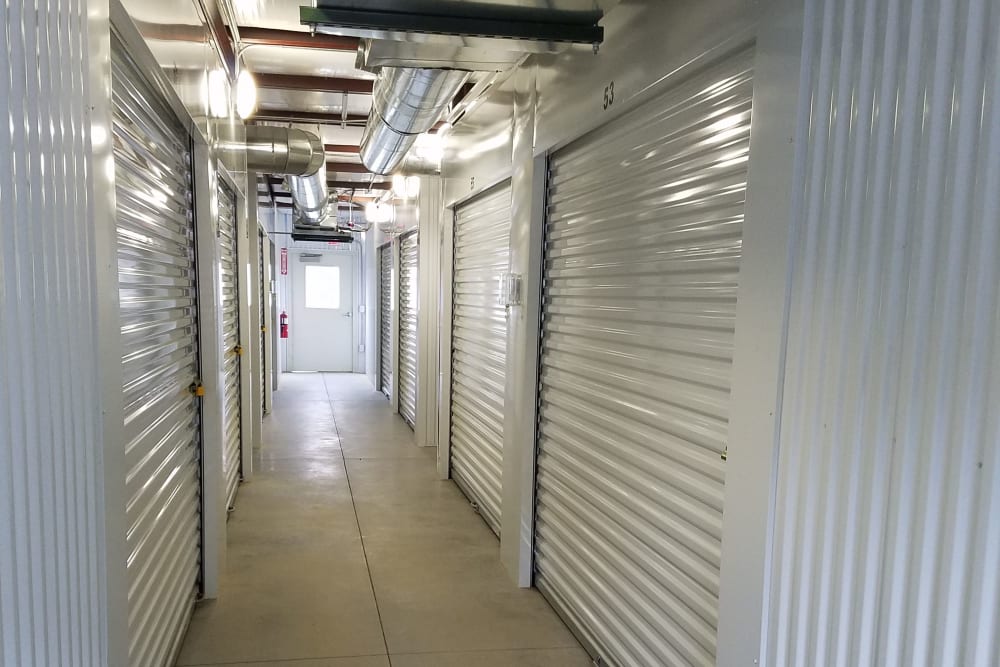 Interior storage units at Grants Mill Self Storage in Leeds, Alabama
