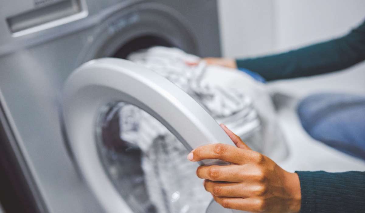 Washer and dryer in an apartment at Elevations One, Woodbridge, Virginia