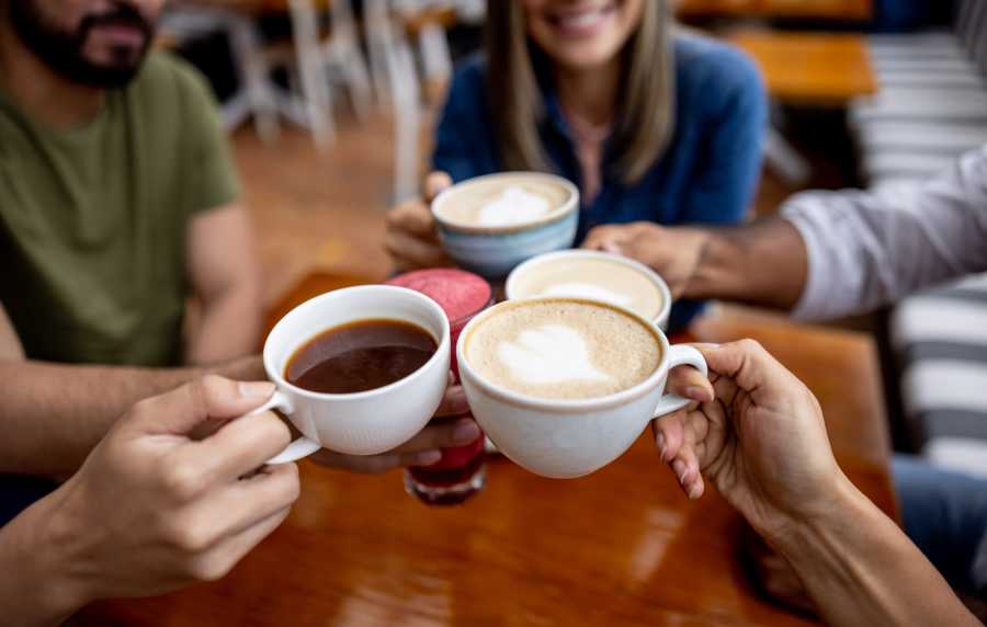 Residents enjoying coffee near Preserve at Gresham Lake in Raleigh, North Carolina