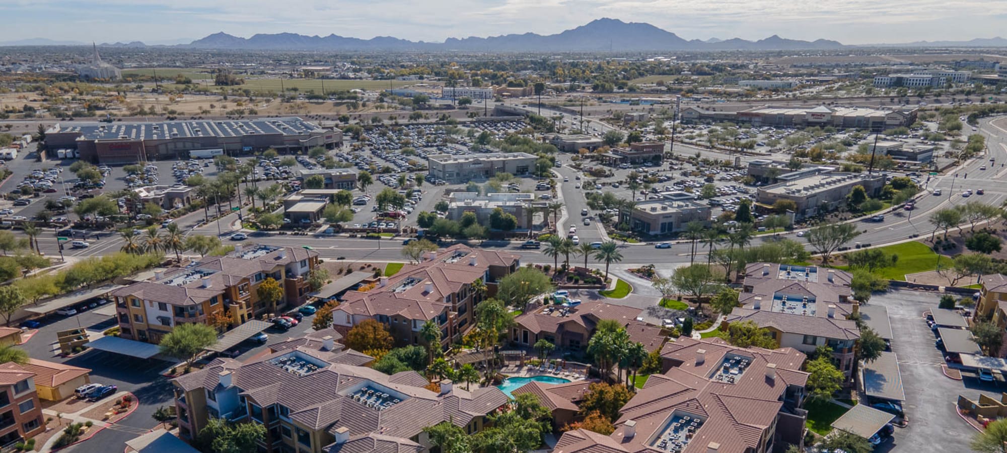 Community aerial view at Borrego at Spectrum in Gilbert, Arizona