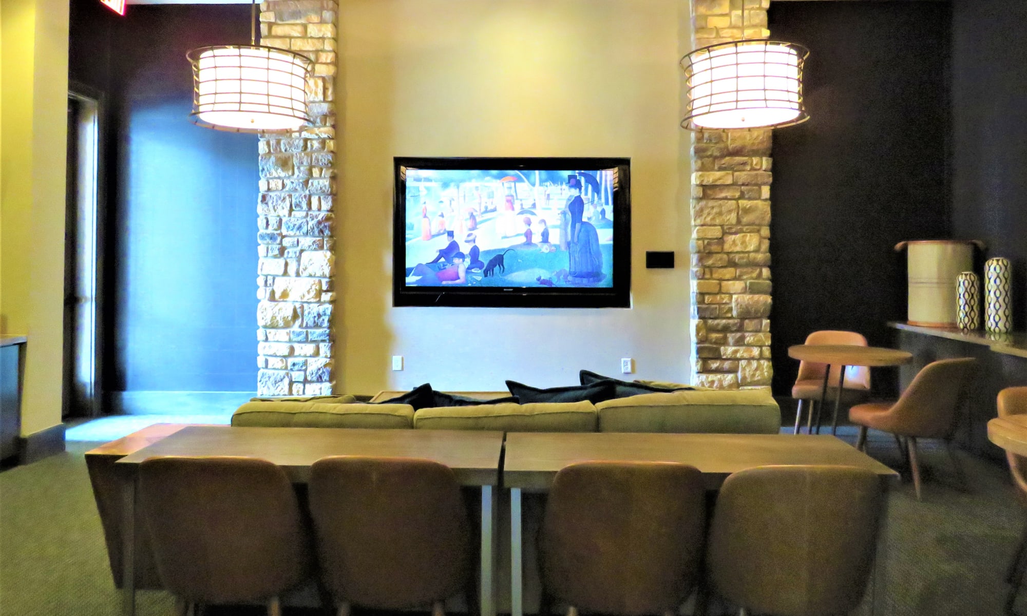 Another interior view of the beautifully decorated clubhouse at The Abbey at Spring Town Center