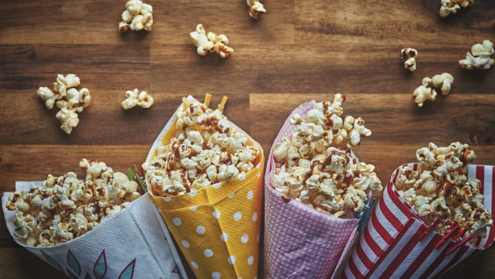 An assortment of gourmet popcorn from a store in Katy, TX.
