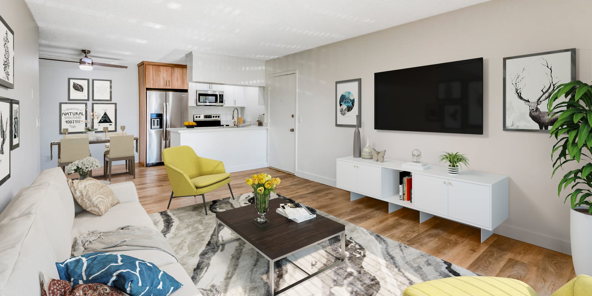 Interior living space at The Arbors at Magnolia in Anaheim, California