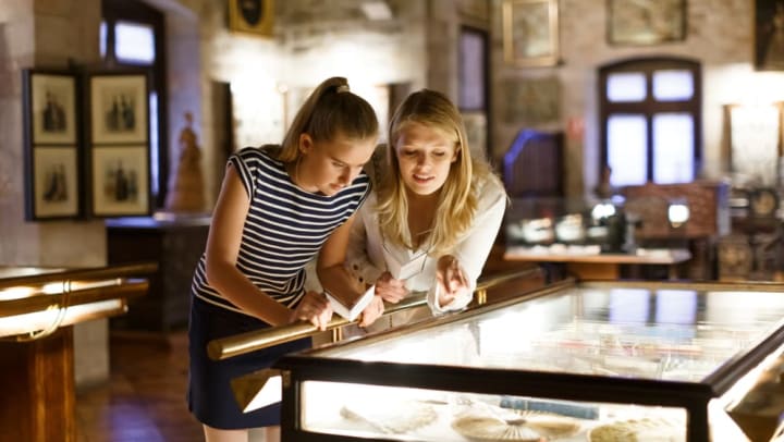 Residents enjoying a local museum near Olympus Steelyard in Chandler, Arizona. 