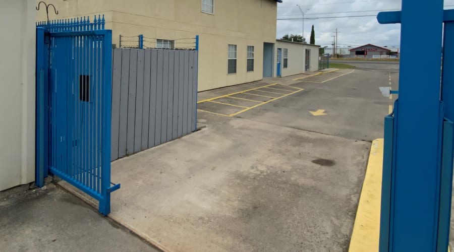 Security gate at KO Storage in Del Rio, Texas