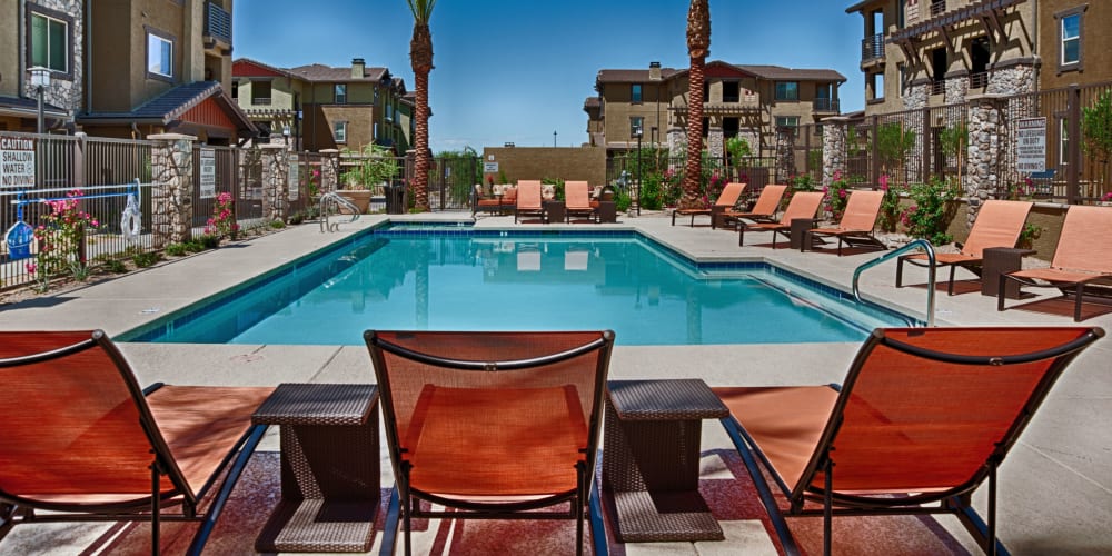 Sparkling pool at One North Scottsdale Apartments in Scottsdale, Arizona