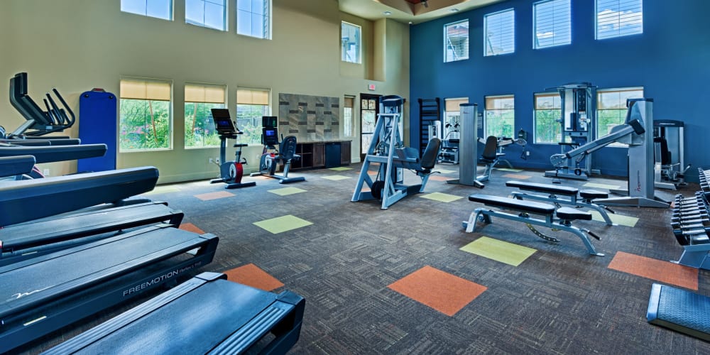 Fitness center at One North Scottsdale Apartments in Scottsdale, Arizona