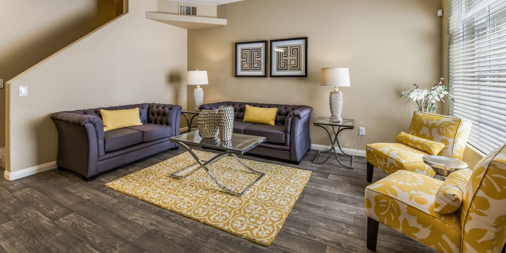 Model living room at Red Rock Villas Apartments in Las Vegas, Nevada