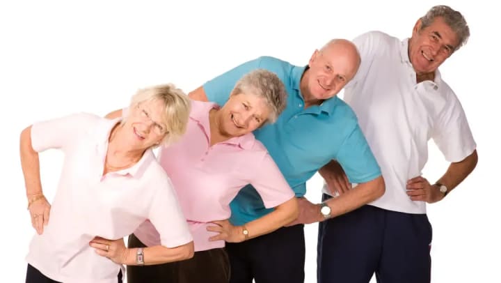 4 people stretching