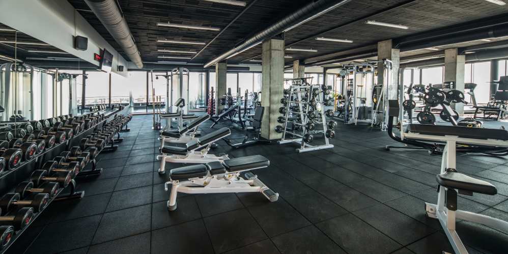 Upscale fitness center with cutting-edge equipment and a refined atmosphere at Groves at Waters Edge in Waynesville, North Carolina