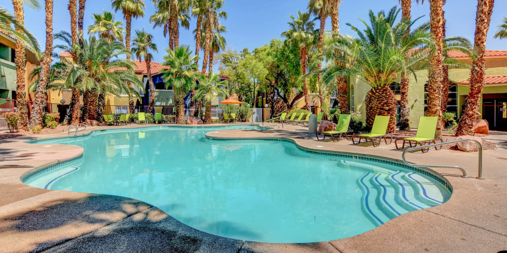 Sparkling pool at Spanish Wells Apartments in Las Vegas, Nevada