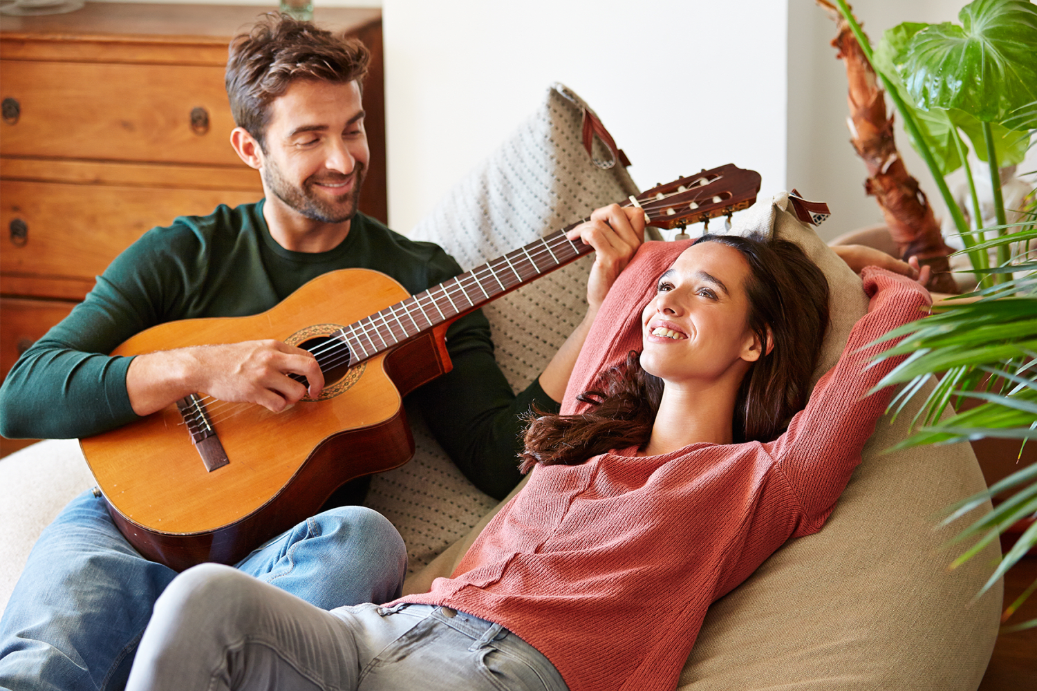 A happy couple at apartment at Mill Pond (Brooklyn) in Brooklyn, Michigan