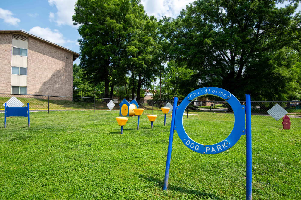 Pet park area at Briarwood Place Apartment Homes in Laurel, Maryland