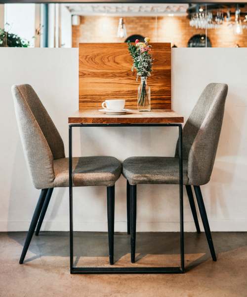 Seating space in a restaurant near Liberty Pointe in Petersburg, Virginia