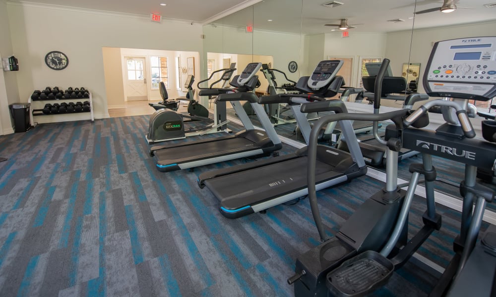 The fitness center at Arbors of Pleasant Valley in Little Rock, Arkansas